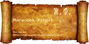 Marecsek Virgil névjegykártya